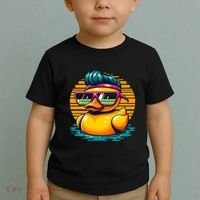 Cool Retro Yellow Duck In Sunglasses 70s 80s 90s Funny Duck Toddler T-Shirt thumb 2