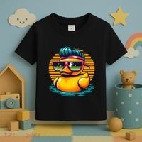 Cool Retro Yellow Duck In Sunglasses 70s 80s 90s Funny Duck Toddler T-Shirt thumb 3