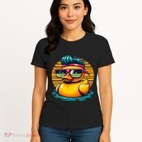 Cool Retro Yellow Duck In Sunglasses 70s 80s 90s Funny Duck Women's T-Shirt thumb 4
