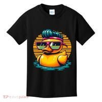 Cool Retro Yellow Duck In Sunglasses 70s 80s 90s Funny Duck Kids T-Shirt thumb 0