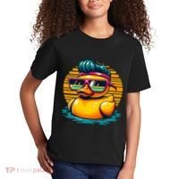 Cool Retro Yellow Duck In Sunglasses 70s 80s 90s Funny Duck Kids T-Shirt thumb 2