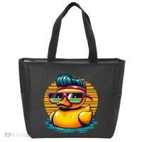 Cool Retro Yellow Duck In Sunglasses 70s 80s 90s Funny Duck Tote Bag thumb 0