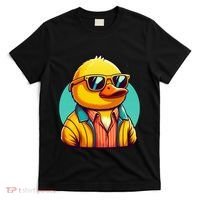 Cool Retro Yellow Duck In Sunglasses 70s 80s 90s Funny Duck T-Shirt thumb 0
