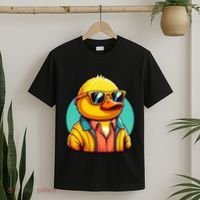 Cool Retro Yellow Duck In Sunglasses 70s 80s 90s Funny Duck T-Shirt thumb 2