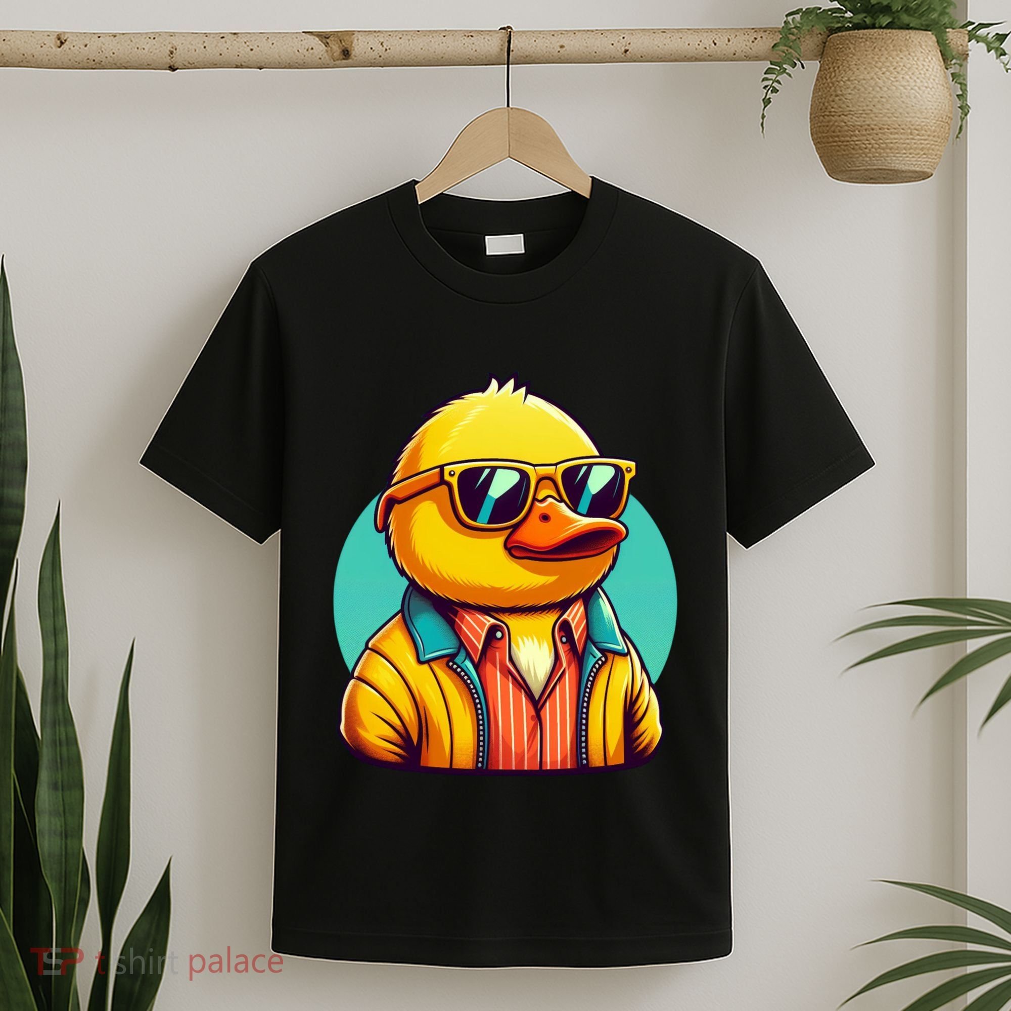 Cool Retro Yellow Duck In Sunglasses 70s 80s 90s Funny Duck T-Shirt