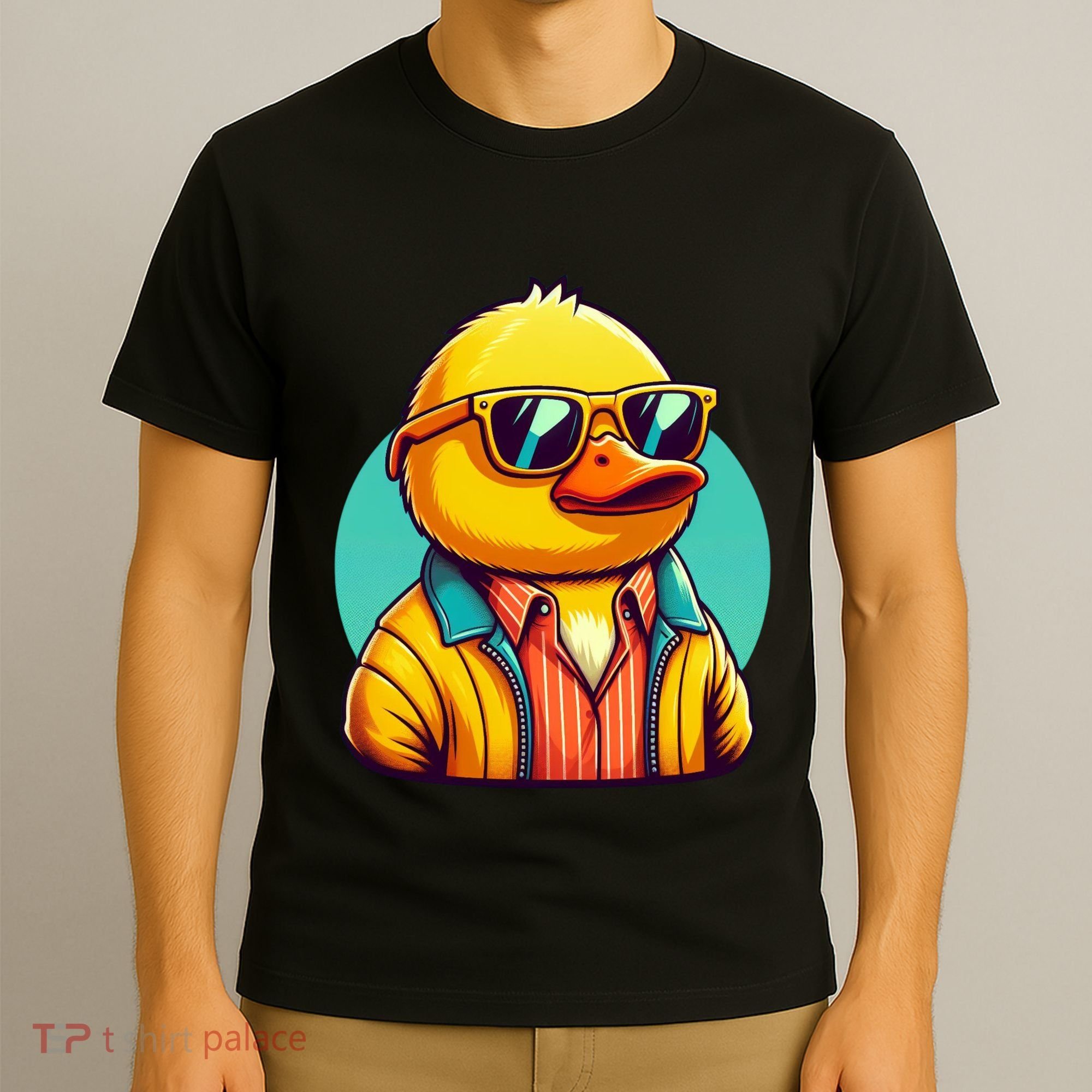 Cool Retro Yellow Duck In Sunglasses 70s 80s 90s Funny Duck T-Shirt