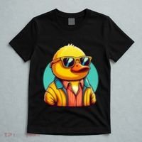 Cool Retro Yellow Duck In Sunglasses 70s 80s 90s Funny Duck T-Shirt thumb 5