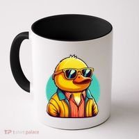 Cool Retro Yellow Duck In Sunglasses 70s 80s 90s Funny Duck Coffee Mug thumb 0