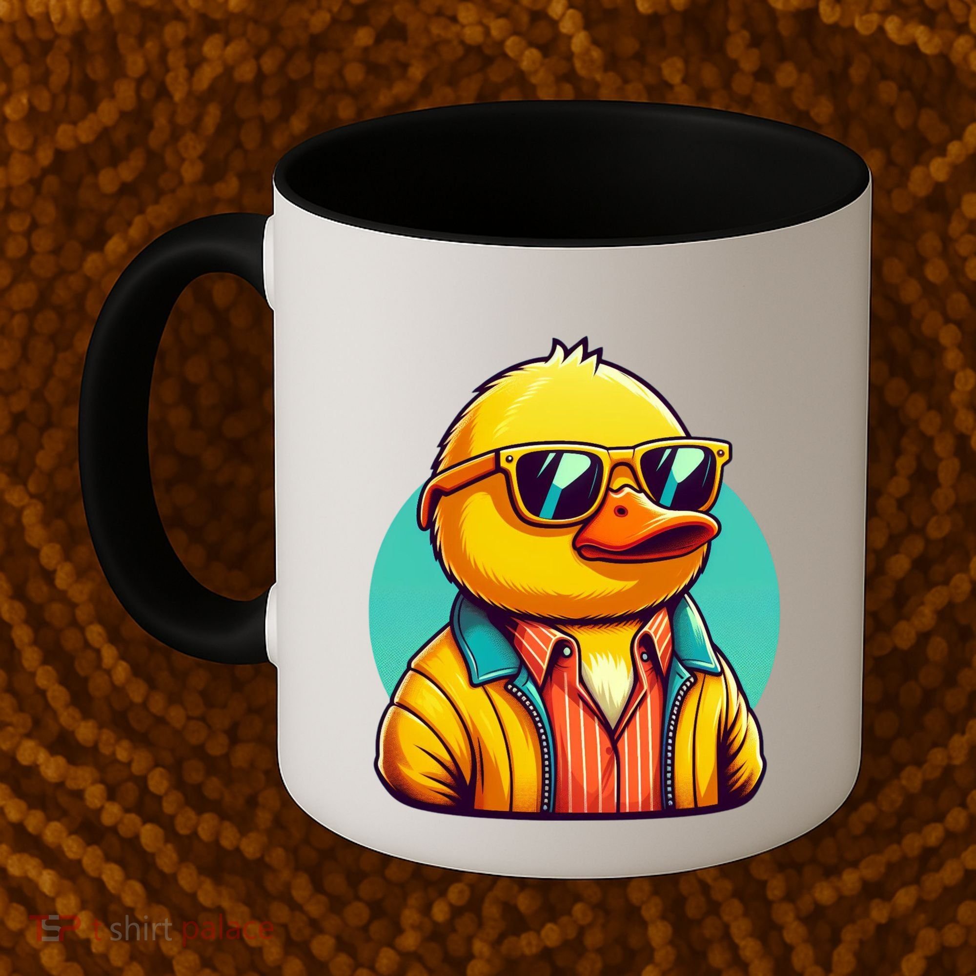 Cool Retro Yellow Duck In Sunglasses 70s 80s 90s Funny Duck Coffee Mug