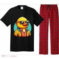Cool Retro Yellow Duck In Sunglasses 70s 80s 90s Funny Duck Pajama Set thumb 0
