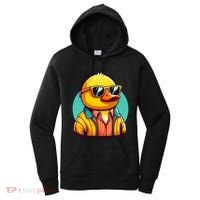 Cool Retro Yellow Duck In Sunglasses 70s 80s 90s Funny Duck Women's Hoodie thumb 0