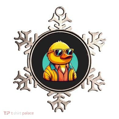 Cool Retro Yellow Duck In Sunglasses 70s 80s 90s Funny Duck Ornament