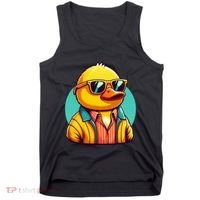 Cool Retro Yellow Duck In Sunglasses 70s 80s 90s Funny Duck Tank Top thumb 0