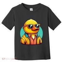 Cool Retro Yellow Duck In Sunglasses 70s 80s 90s Funny Duck Toddler T-Shirt thumb 0