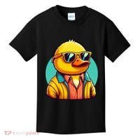 Cool Retro Yellow Duck In Sunglasses 70s 80s 90s Funny Duck Kids T-Shirt thumb 0