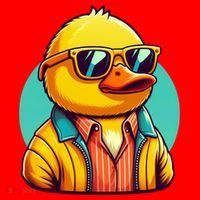 Cool Retro Yellow Duck In Sunglasses 70s 80s 90s Funny Duck Santa Hat thumb 1