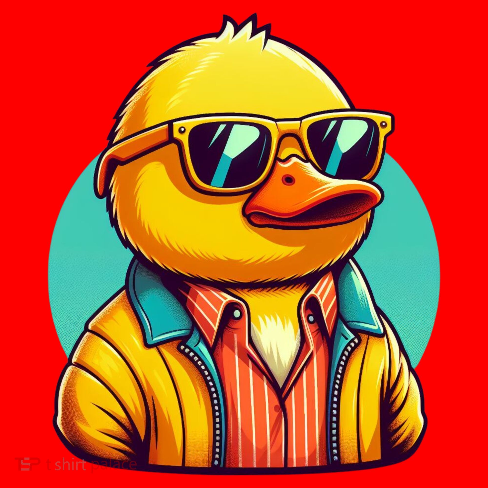 Cool Retro Yellow Duck In Sunglasses 70s 80s 90s Funny Duck Santa Hat