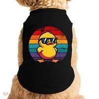 Cool Retro Yellow Duck In Sunglasses 70s 80s 90s Doggie Tank thumb 0