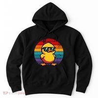 Cool Retro Yellow Duck In Sunglasses 70s 80s 90s Hoodie thumb 0