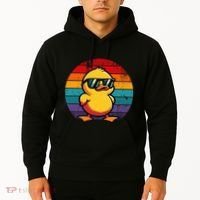Cool Retro Yellow Duck In Sunglasses 70s 80s 90s Hoodie thumb 2