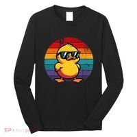 Cool Retro Yellow Duck In Sunglasses 70s 80s 90s Long Sleeve Shirt thumb 0
