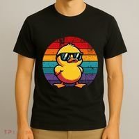 Cool Retro Yellow Duck In Sunglasses 70s 80s 90s T-Shirt thumb 3