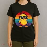 Cool Retro Yellow Duck In Sunglasses 70s 80s 90s T-Shirt thumb 4