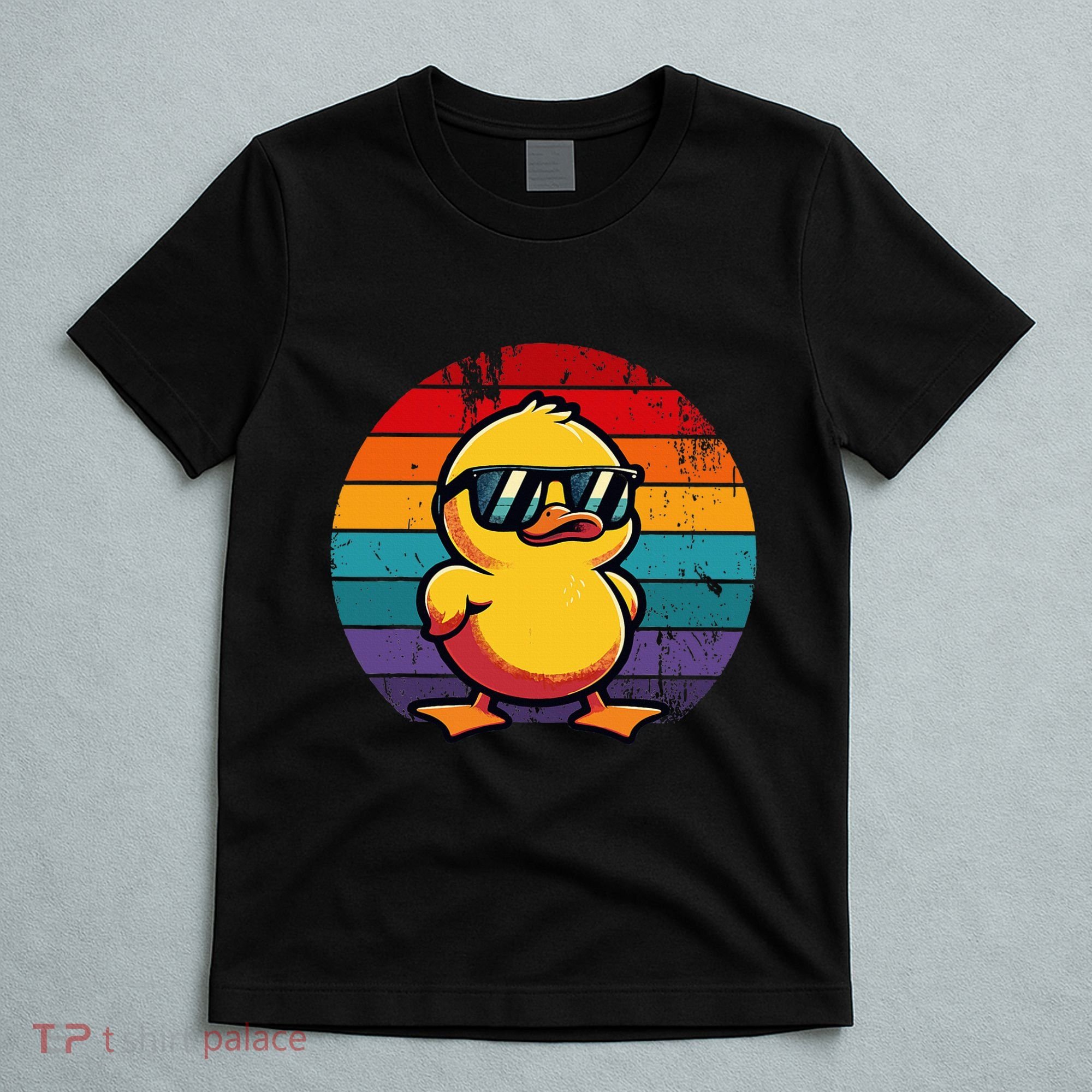 Cool Retro Yellow Duck In Sunglasses 70s 80s 90s T-Shirt