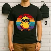 Cool Retro Yellow Duck In Sunglasses 70s 80s 90s T-Shirt thumb 6
