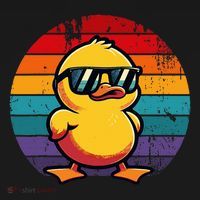 Cool Retro Yellow Duck In Sunglasses 70s 80s 90s Women's Hoodie thumb 2