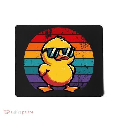 Cool Retro Yellow Duck In Sunglasses 70s 80s 90s Mousepad