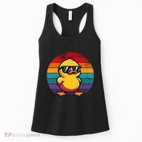 Cool Retro Yellow Duck In Sunglasses 70s 80s 90s Women's Tank Top thumb 0