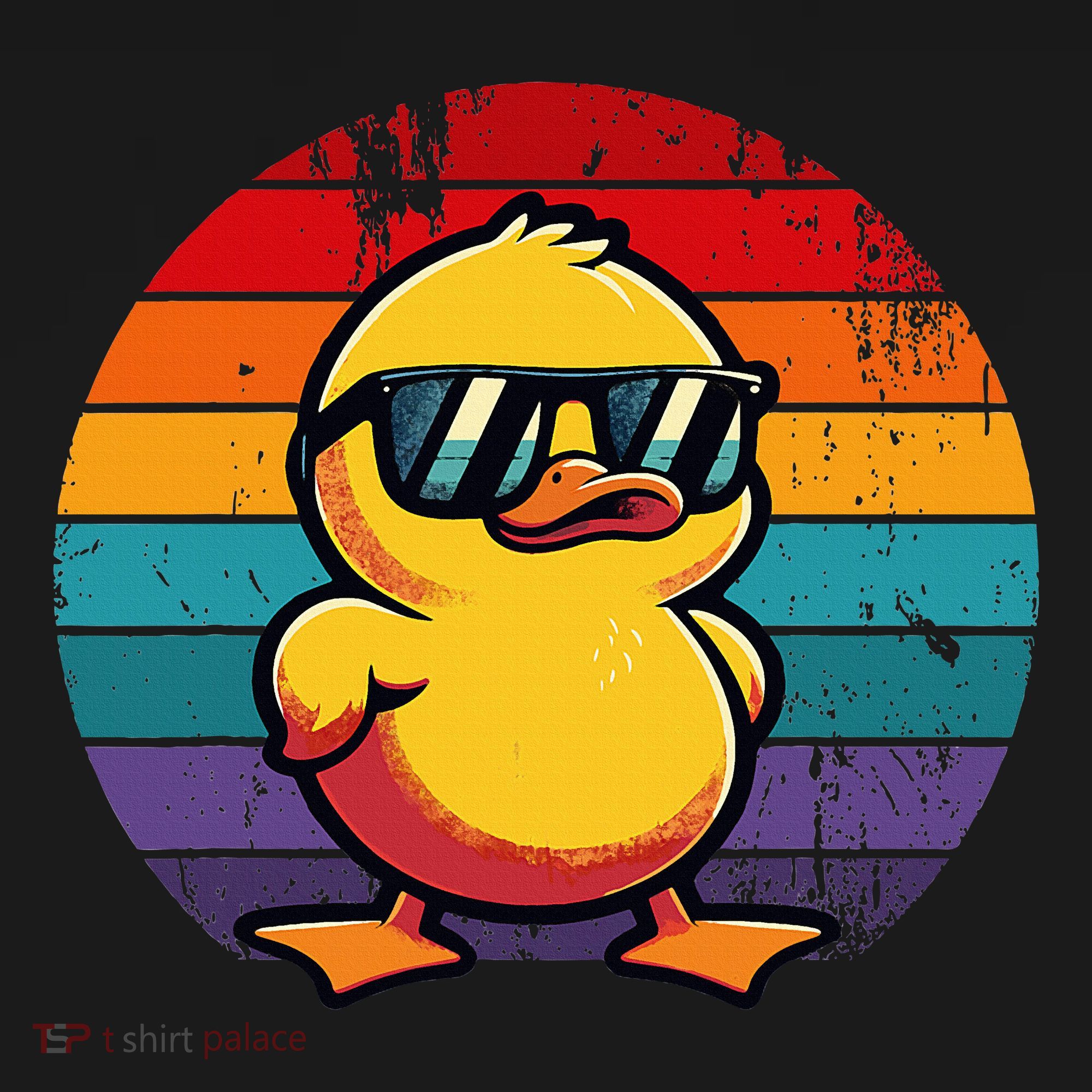 Cool Retro Yellow Duck In Sunglasses 70s 80s 90s Women's Tank Top
