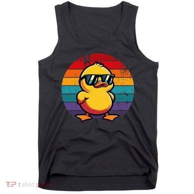 Cool Retro Yellow Duck In Sunglasses 70s 80s 90s Tank Top
