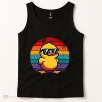 Cool Retro Yellow Duck In Sunglasses 70s 80s 90s Tank Top thumb 2