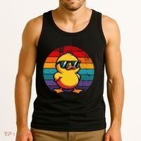 Cool Retro Yellow Duck In Sunglasses 70s 80s 90s Tank Top thumb 3