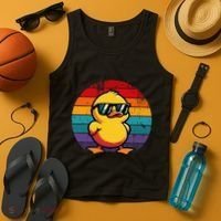 Cool Retro Yellow Duck In Sunglasses 70s 80s 90s Tank Top thumb 4