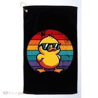 Cool Retro Yellow Duck In Sunglasses 70s 80s 90s Golf Towel thumb 0
