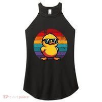Cool Retro Yellow Duck In Sunglasses 70s 80s 90s Women's Perfect Tri Rocker Tank thumb 0
