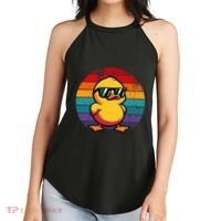 Cool Retro Yellow Duck In Sunglasses 70s 80s 90s Women's Perfect Tri Rocker Tank thumb 2