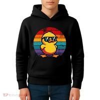 Cool Retro Yellow Duck In Sunglasses 70s 80s 90s Kids Hoodie thumb 4