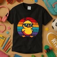 Cool Retro Yellow Duck In Sunglasses 70s 80s 90s Kids T-Shirt thumb 3