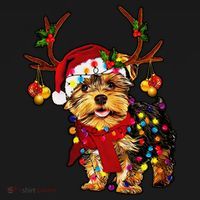 Christmas Reindeer Yorkie Classic Women's Hoodie thumb 2