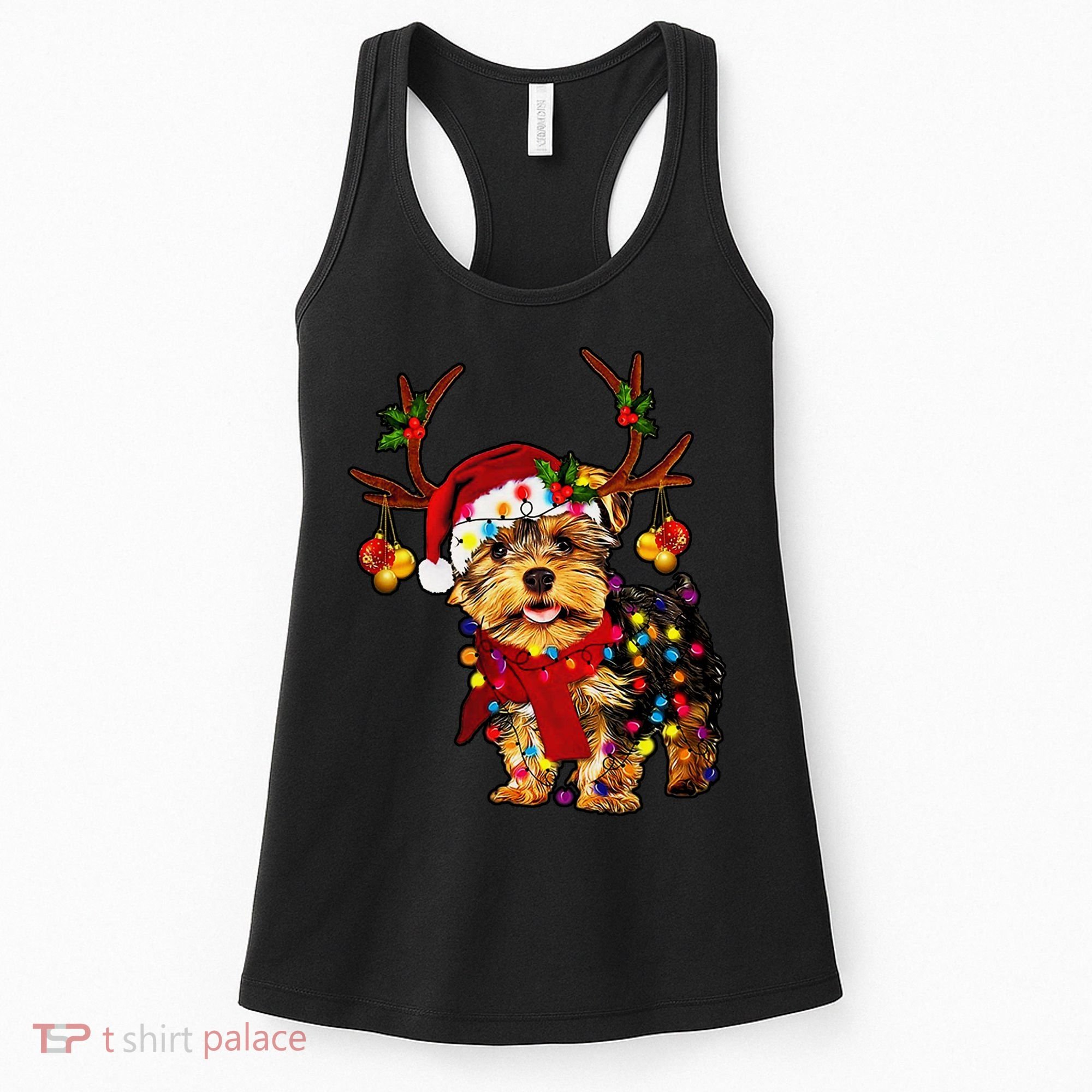 Christmas Reindeer Yorkie Classic Women's Tank Top