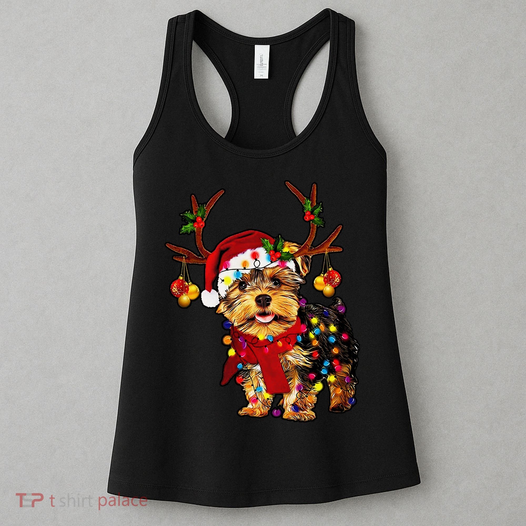 Christmas Reindeer Yorkie Classic Women's Tank Top