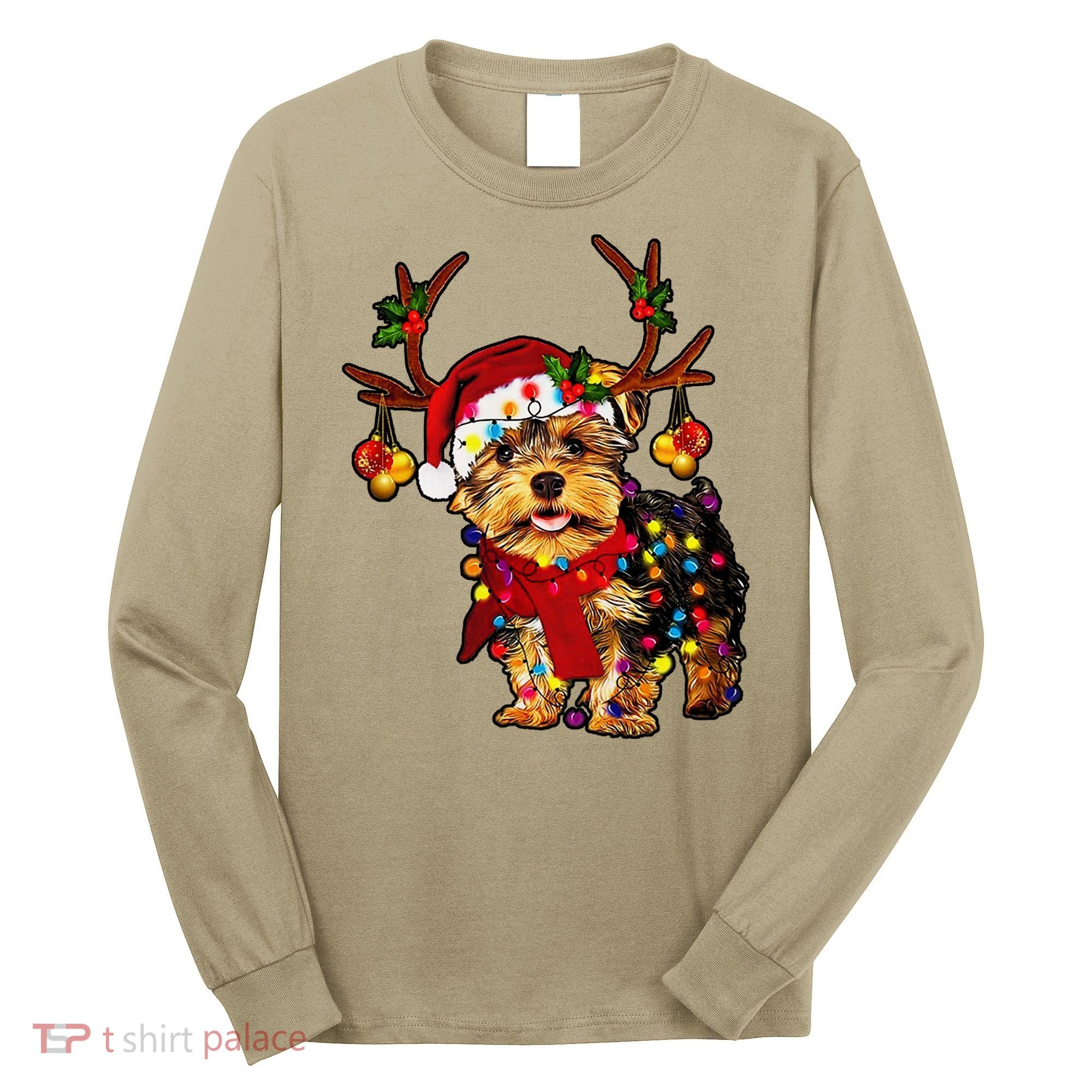 Christmas Reindeer Yorkie Classic Long Sleeve Shirt