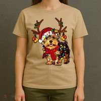 Christmas Reindeer Yorkie Classic T-Shirt thumb 4