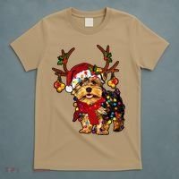 Christmas Reindeer Yorkie Classic T-Shirt thumb 5