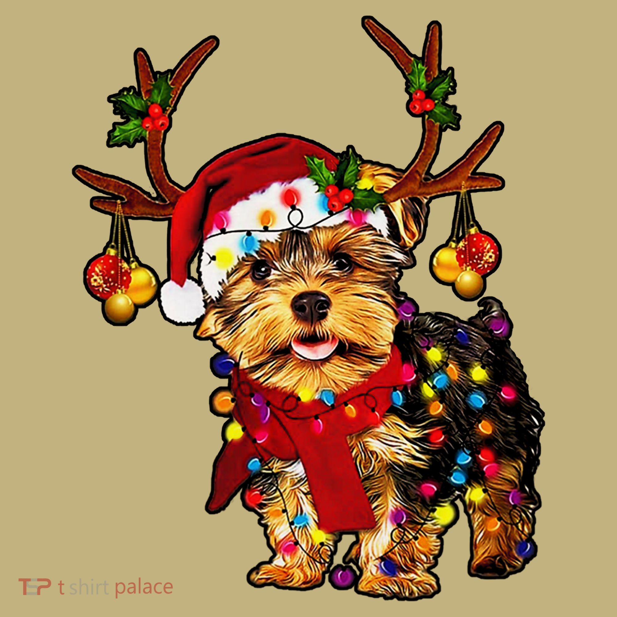 Christmas Reindeer Yorkie Classic T-Shirt