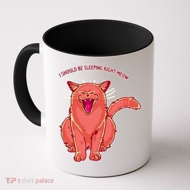 Crying Cat I should Be Sleeping Coffee Mug